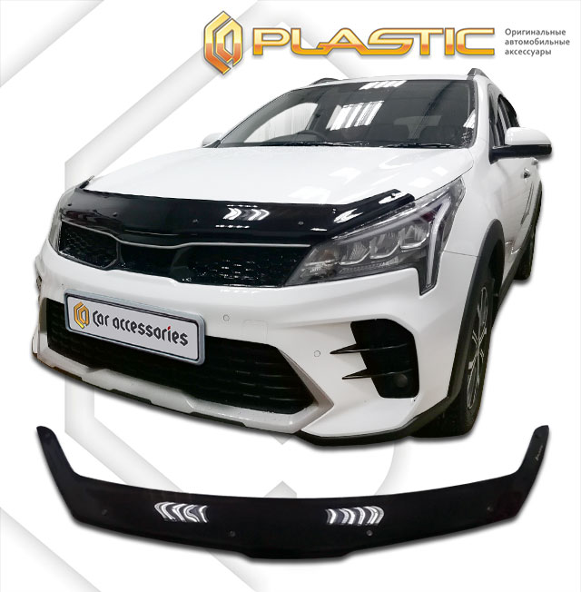 Дефлектор капота Classic черный Kia Rio X-Line  2020–н.в. СА Пластик