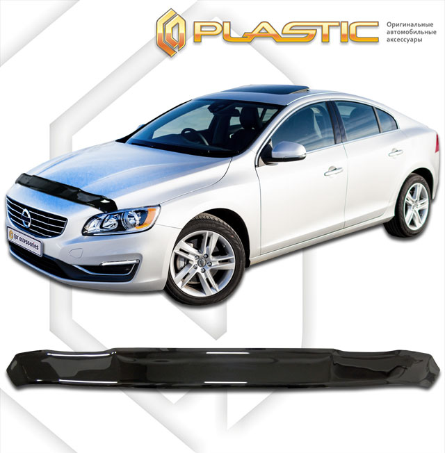 Дефлектор капота Classic черный Volvo S60  2013–н.в. СА Пластик