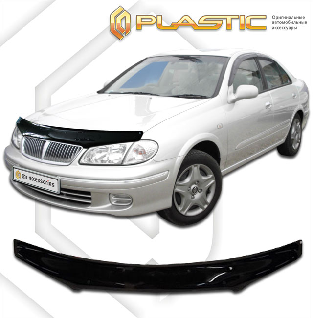 Дефлектор капота Classic черный Nissan Bluebird Sylphy  2000-2005 СА Пластик