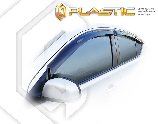 Ветровики дверей Classic полупрозрачный Nissan Latio  2014-2016 СА Пластик