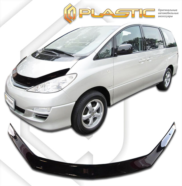 Дефлектор капота Classic черный Toyota Estima  2000-2005 СА Пластик