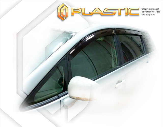 Ветровики дверей Classic полупрозрачный Toyota Wish  2009-2017 СА Пластик