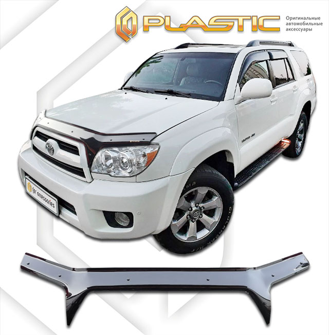 Дефлектор капота (exclusive) Classic черный Toyota Hilux Surf   2005-2009 СА Пластик