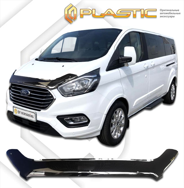 Дефлектор капота Classic черный Ford Tourneo Custom 2018–н.в.  СА Пластик