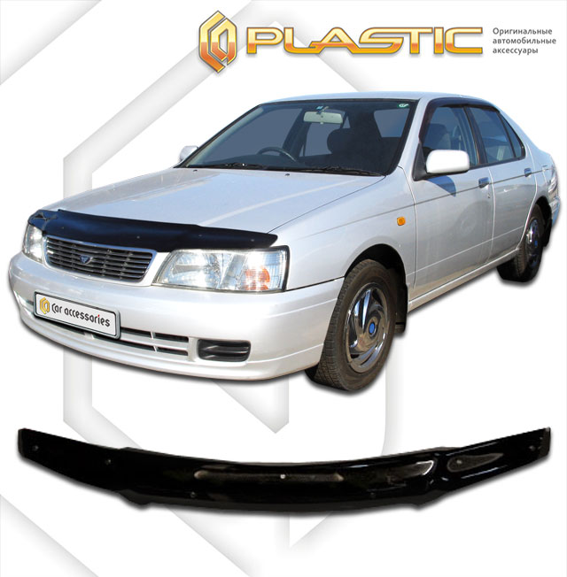 Дефлектор капота Classic черный Nissan Bluebird  1995-2000 СА Пластик