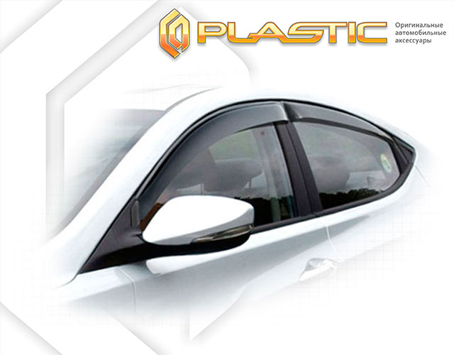 Ветровики дверей Classic полупрозрачный Hyundai Avante  2011 СА Пластик