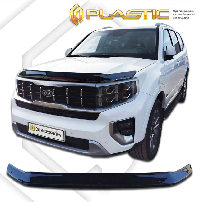 Дефлектор капота Classic черный Kia Mohave  2020–н.в. СА Пластик