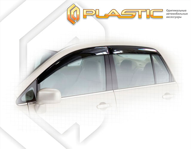 Ветровики дверей Classic полупрозрачный Nissan Tiida Latio 2004-2012 СА Пластик