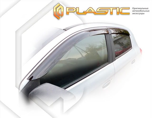 Ветровики дверей Classic полупрозрачный Mitsubishi Mirage  2012-2015 СА Пластик