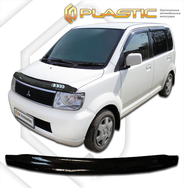 Дефлектор капота Classic черный Mitsubishi eK-Wagon  2001–2006 СА Пластик