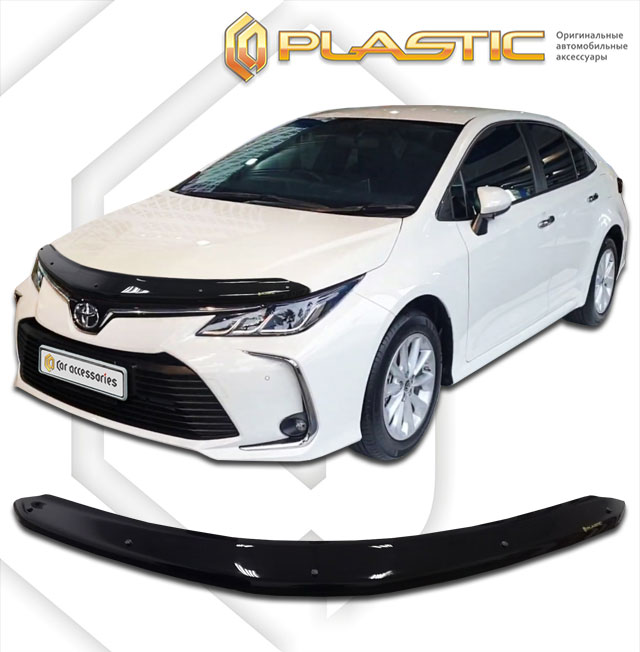 Дефлектор капота Classic черный Toyota Corolla  2018-н.в. СА Пластик