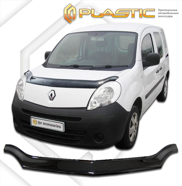 Дефлектор капота Classic черный Renault Kangoo  2008-2013 СА Пластик