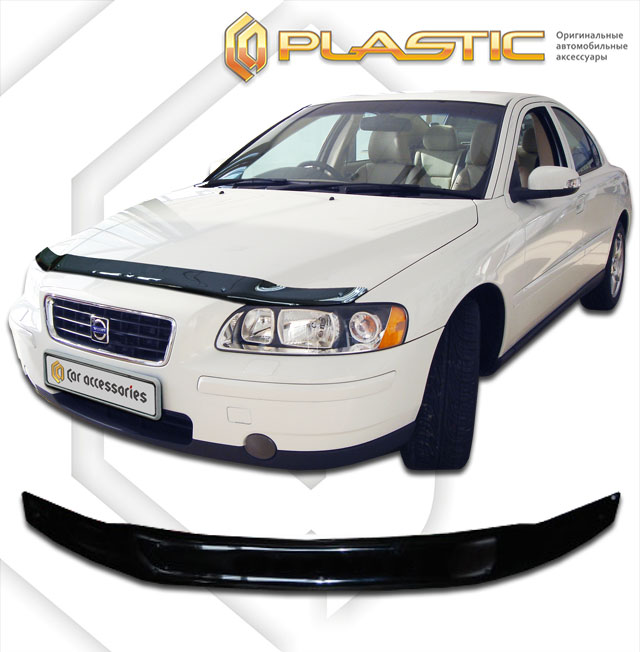 Дефлектор капота Classic черный Volvo S60  2000-2010 СА Пластик