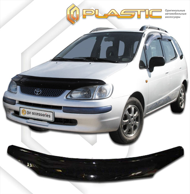 Дефлектор капота Classic черный Toyota Spacio  1997-2001 СА Пластик