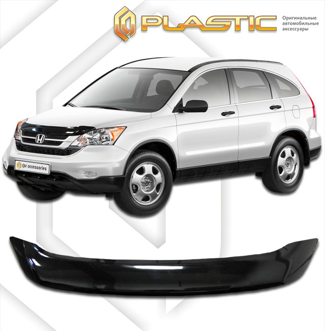 Дефлектор капота Classic черный Honda CR-V  2009-2012 СА Пластик