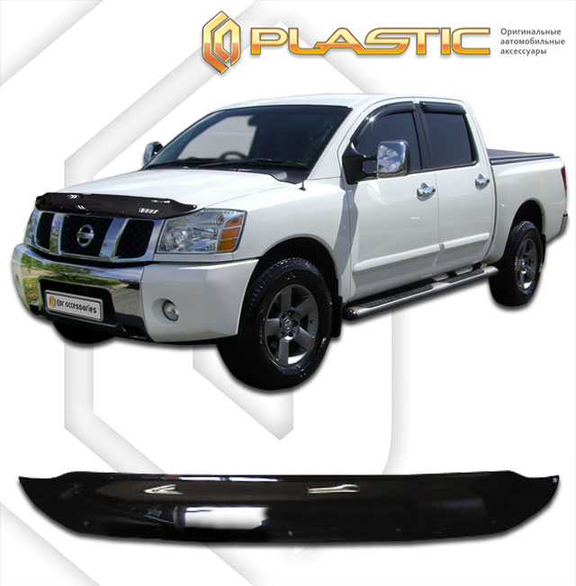 Дефлектор капота Classic черный Nissan Titan  2004-2007 СА Пластик