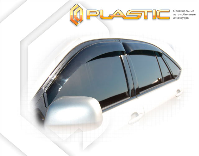 Ветровики дверей Classic полупрозрачный Toyota Harrier  2003-2013 СА Пластик