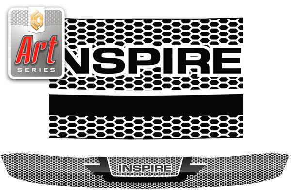 Дефлектор капота Серия "Art" серебро Honda Inspire  2003-2007 СА Пластик