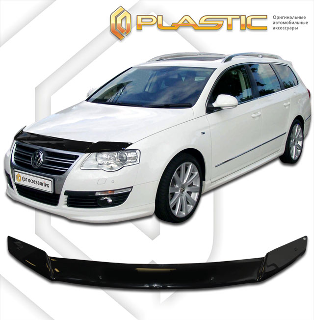 Дефлектор капота Classic черный Volkswagen Passat универсал 2005-2010 СА Пластик