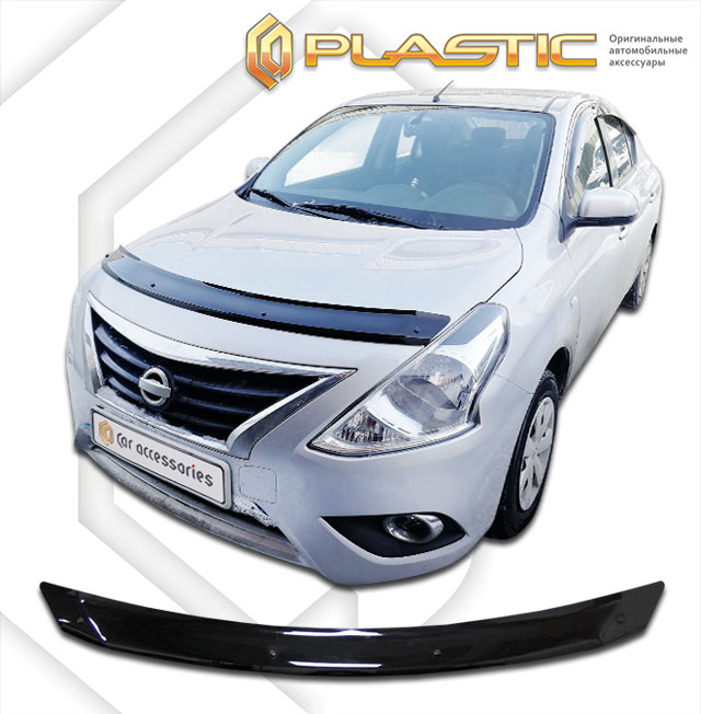 Дефлектор капота Classic черный Nissan Latio  2014-2016 СА Пластик