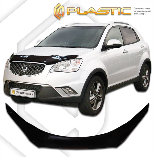 Дефлектор капота Classic черный SsangYong Korando  2010-2013 СА Пластик