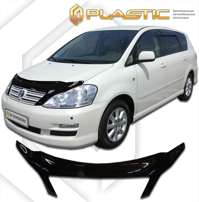 Дефлектор капота (exclusive) Classic черный Toyota Avensis Verso  2004 СА Пластик