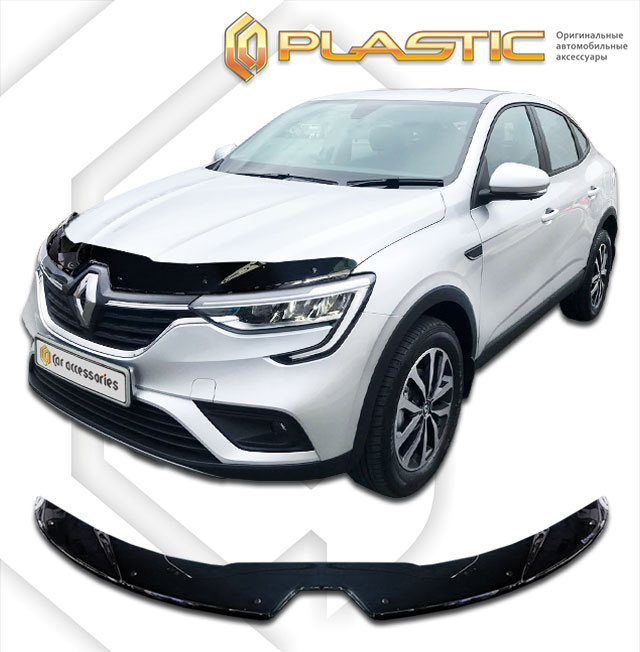 Дефлектор капота Classic черный Renault Arkana  2019-н.в. СА Пластик