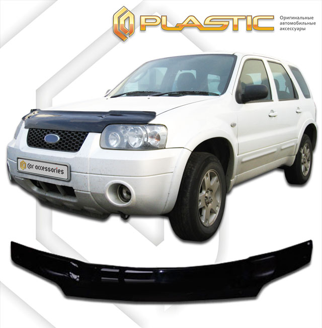 Дефлектор капота (exclusive) Classic черный Ford Maverick  2000-2007 СА Пластик
