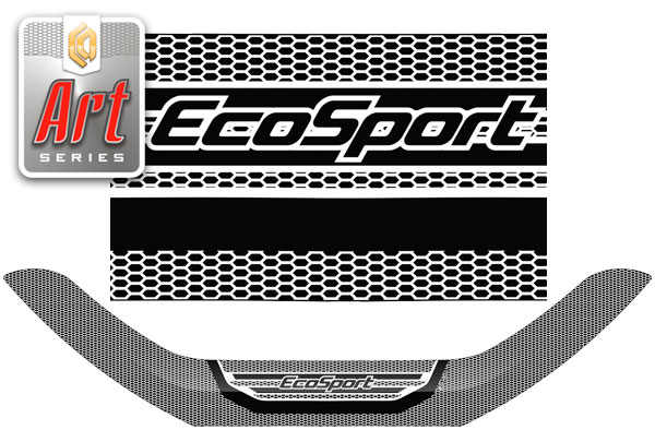Дефлектор капота Серия "Art" серебро Ford EcoSport  2017–2019 СА Пластик
