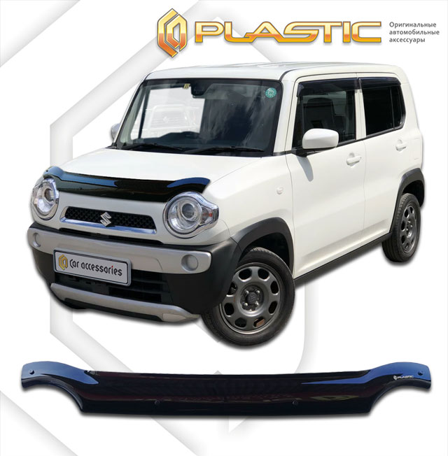 Дефлектор капота Classic черный Suzuki Hustler  2014-2019 СА Пластик