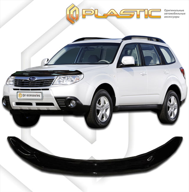 Дефлектор капота Classic черный Subaru Forester  2008-2012 СА Пластик