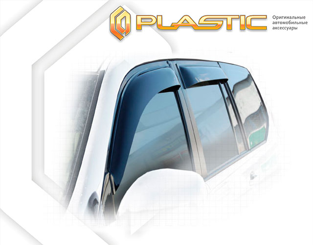 Ветровики дверей Classic полупрозрачный Toyota Land Cruiser Prado  2004-2009 СА Пластик