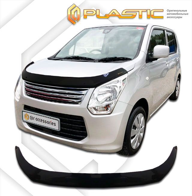 Дефлектор капота Classic черный Mazda Flair  2012-2014 СА Пластик