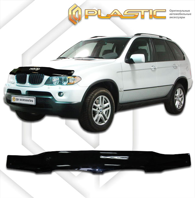 Дефлектор капота Classic черный BMW X5  2004-2007 СА Пластик