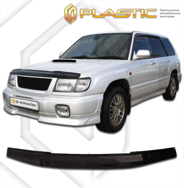 Дефлектор капота Classic черный Subaru Forester  1997-2000 СА Пластик