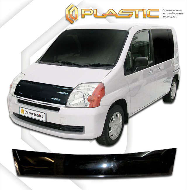 Дефлектор капота (exclusive) Classic черный Honda Mobilio  2001-2004 СА Пластик