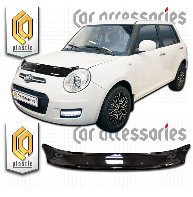 Дефлектор капота Classic черный Lifan Smily  2014–н.в. СА Пластик