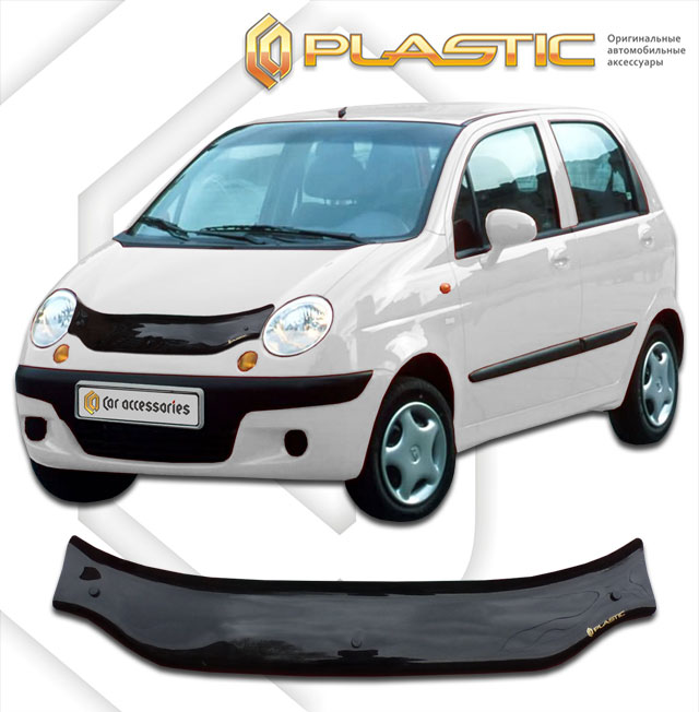 Дефлектор капота Classic черный Daewoo Matiz  2000–2011 СА Пластик