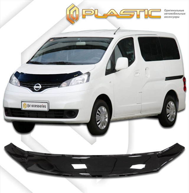 Дефлектор капота Classic черный Nissan NV200  2009–н.в. СА Пластик