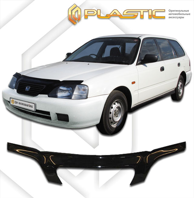 Дефлектор капота (exclusive) Classic черный Honda Partner  1996-2006 СА Пластик