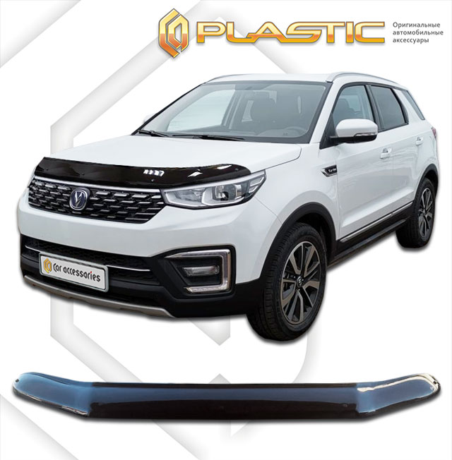 Дефлектор капота Classic черный Changan CS55  2017-н.в. СА Пластик