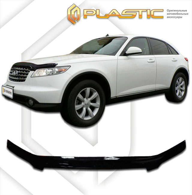 Дефлектор капота Classic черный Infiniti FX35  2003-2008 СА Пластик