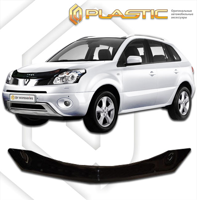 Дефлектор капота Classic черный Renault Koleos  2008-2010 СА Пластик
