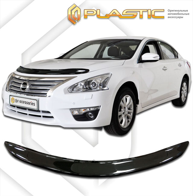 Дефлектор капота Classic черный Nissan Teana  2014–н.в. СА Пластик