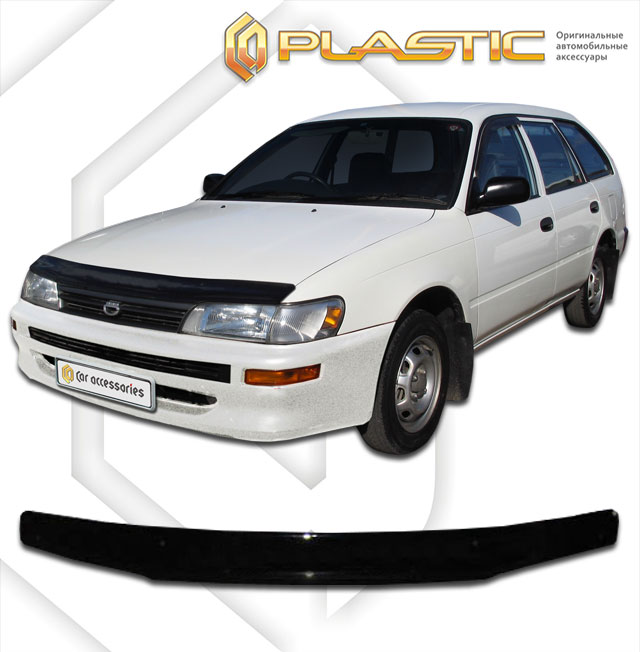 Дефлектор капота Classic черный Toyota Corolla Е100, 103 1991-2001  СА Пластик