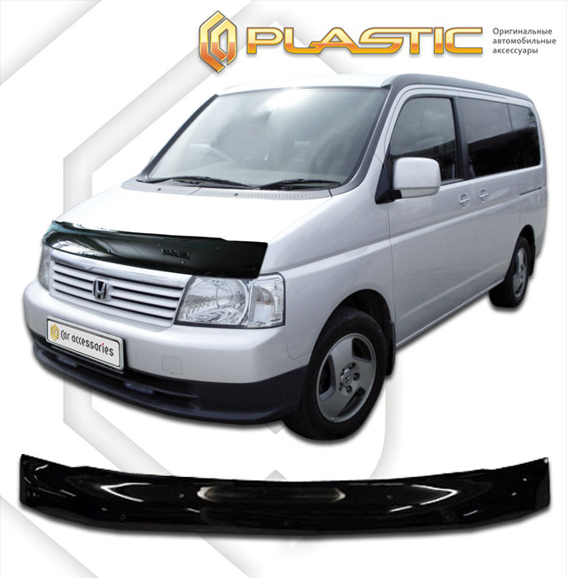 Дефлектор капота Classic черный Honda StepWagon  2002-2003 СА Пластик