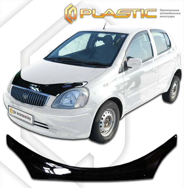 Дефлектор капота Classic черный Toyota Vitz Clavia 1999-2003 СА Пластик