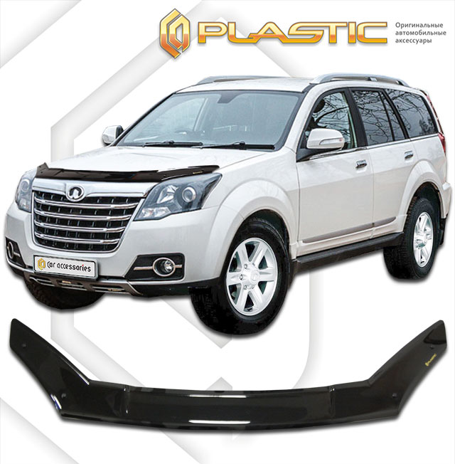 Дефлектор капота Classic черный Great Wall Hover H3 New  2014–н.в. СА Пластик