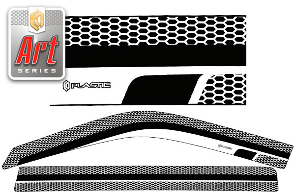 Ветровики дверей Серия "Art" серебро Toyota Probox  2002-2014 СА Пластик