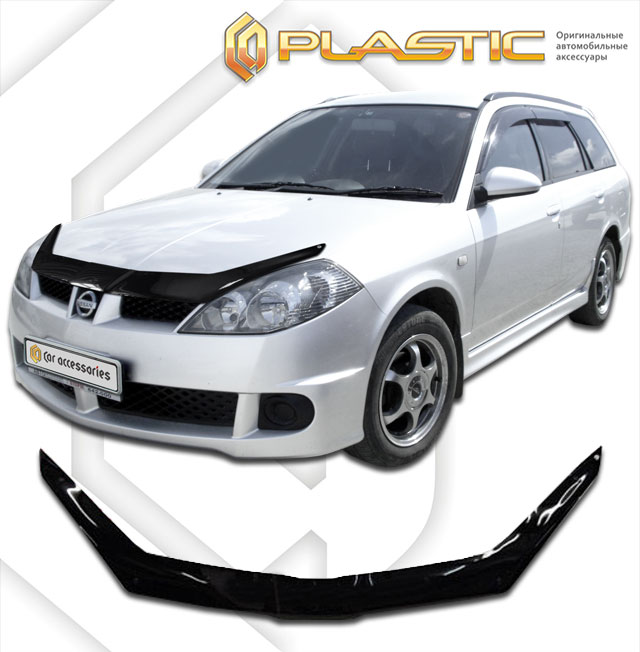 Дефлектор капота Classic черный Nissan Wingroad  2002-2005 СА Пластик